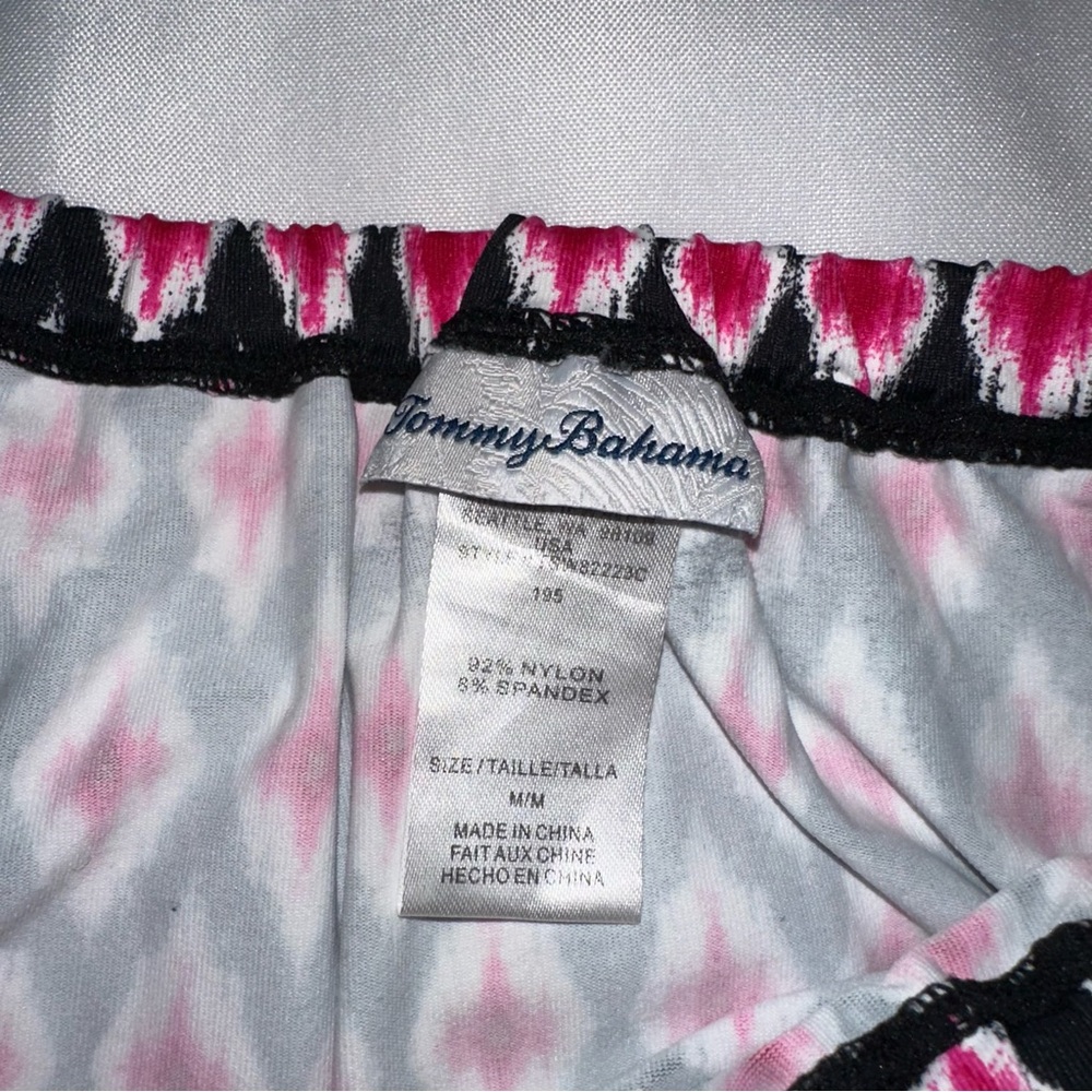 Tommy Bahama off the shoulder‎ dress medium black and hot pink with pockets - Picture 5 of 7